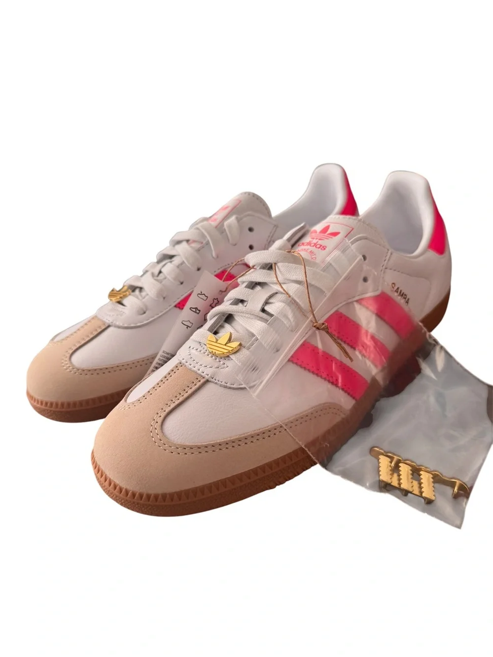 adidas Men’s Low-Profile Sneakers in White, Pink & Beige